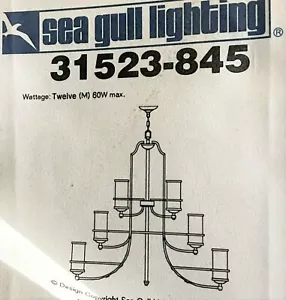 Sea Gull 31523-845 Roslyn 12 Light 45in Flemish Bronze Chandelier Ceiling Light - Picture 1 of 1