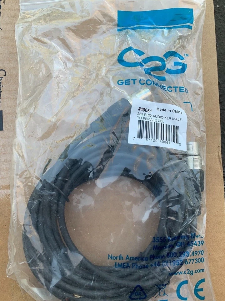 C2G XLR Pro-Audio Cable - 25 Ft (#40061) - Image 1 of 2