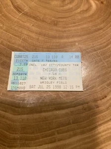 1998 Chicago Cubs vs New York Mets Ticket Wrigley Field - Picture 1 of 2