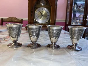 4er Set Vintage Wallace Bros. Silver Co. 8093 Kelche - Bild 1 von 16
