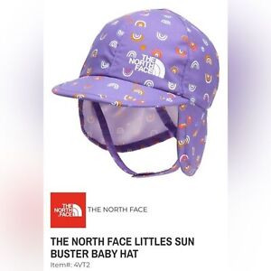 The North Face Littles Sun Buster Hat Purple Rainbows & Peace Signs