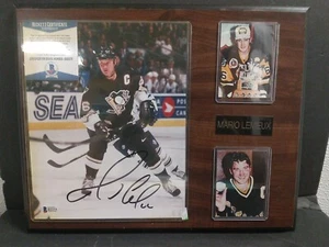 Mario Lemieux Signed Photo on Plaque Beckett COA - Picture 1 of 4