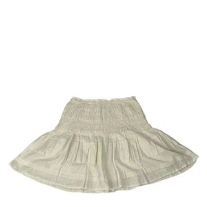 Zara Womens White Smocked Waist Cotton & Viscose Skirt Size Medium - Picture 1 of 7