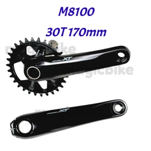 Juego de bielas 170 mm 30T Shimano FC-M8100-1 XT 12 VELOCIDADES MTB (sin BB) nuevo - Imagen 1 de 1