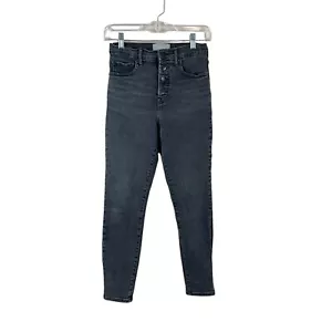 Pantalones de mezclilla negros ajustados descoloridos elásticos para mujer Everlane 27 The Authentic - Imagen 1 de 6