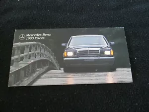 Mercedes Price Catalog 300 D TD 300SD 1983 380 SEG SEL SL 380SL 380SEL folleto - Imagen 1 de 2