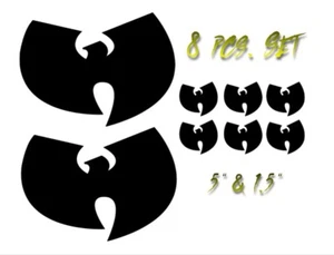 Juego de calcomanías de vinilo negro Wu Tang Street Wear de 5" y 1,5" - Envío gratuito - Imagen 1 de 2