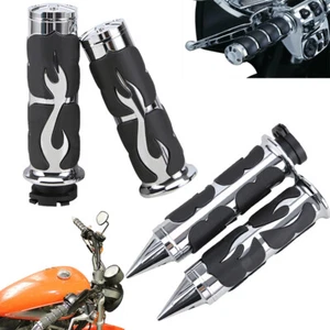 1'' CHROME Handle Bar Hand grips Fit For Harley Touring Sportster XL883 XL1200 - Picture 1 of 36