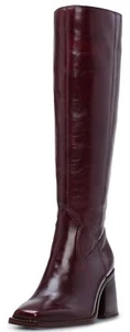 Vince Camuto Women's Sangeti Stacked Heel Knee High Boot Fashion, Dark Mahogany, - Picture 1 of 7
