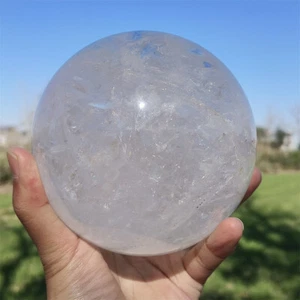 7.15LB Natural clear Sphere Ball Quartz Sphere clear Crystal Reiki Healing -0 - Picture 1 of 14