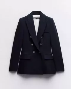ZARA TAILORED DOUBLE-BREASTED BLAZER NAVY NEW SS24 SIZE XL REF. 7792/293 - Picture 1 of 4