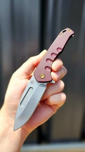 Medford Swift Framelock Flipper Tumbled CPM-S45VN Red Bronze Tumbled - Picture 1 of 3