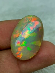 23.50cts-Natural Ethiopian Welo Opal with Strong Play of Multicolor Fire Opal - Picture 1 of 10