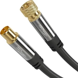 Antena/cable satelital KabelDirekt 2 m, enchufes metálicos a prueba de roturas, TV, radio, DVB - Imagen 1 de 4