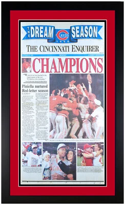 Cincinnati Reds 1990 World Series Newspaper Print Matted &Framed Jose Rijo - Image 1 of 3