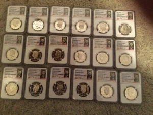 19 Münzen plattiert Kennedy US Half Dollars NGC PF69 Ultra Cameo - Bild 1 von 1