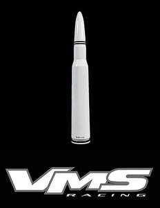  VMS GMC SIERRA 50 CAL CALIBER BULLET STYLE ALUMINUM SHORT ANTENNA WHITE KIT - Picture 1 of 3