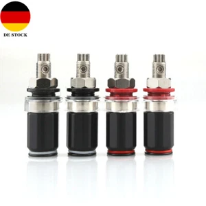 8stk HiFi Verstärker Lautsprecher Audio Anschlussbuchse Rhodiniert Binding Post - Bild 1 von 9