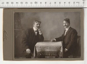 Antique C1880 Kimber St. Paul Nebraska 2 Handsome Men Handlebar Mustache Gay Int - Imagen 1 de 2