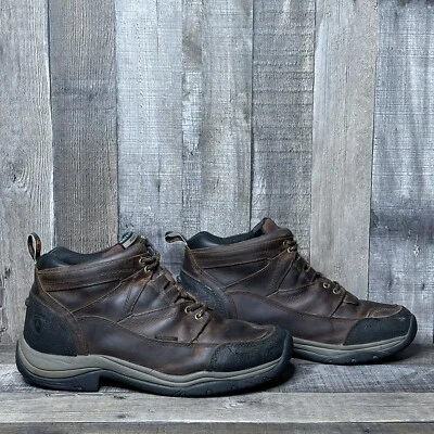 Mens Ariat terrain H2O Waterproof Brown Leather Hiking Ankle Boots Size 10.5 D - Image 1 of 4