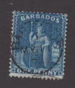 Barbados 1870 Used Definitive Britannia Perforate Large star p14-16 Blue SG44a - Picture 1 of 1