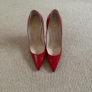 Christian Louboutin Patent Red Stiletto Pumps, Size 38 - Picture 1 of 9