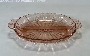 Vintage Pink Depression Glass Divided Serving Dish - Picture 1 of 7