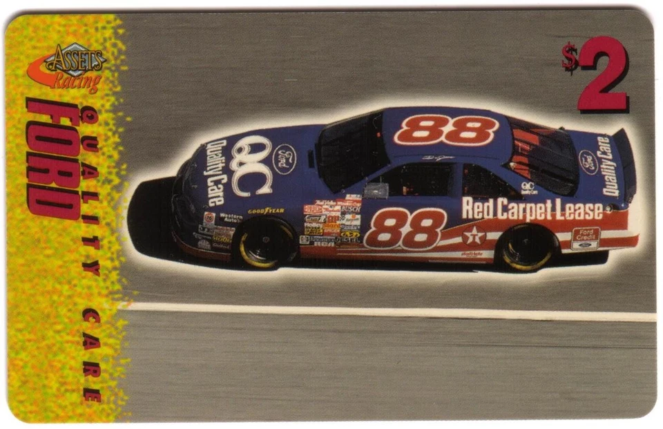 $2. #88 QC Quality Care Ford Car (Card #22 of 25) Assets Racing 1996 Phone Card - Image 1 of 1