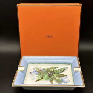 HERMES Paris Ashtray Bird Accessory Case 19cmx15.5cm Porcelain W/Box Used - Picture 1 of 11