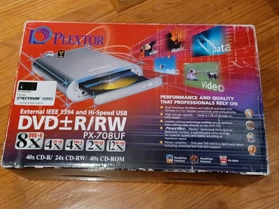 Plextor PX-708UF External DVD/CD Rewritable Drive BOX Untested, But Looks Good - Image 1 of 4