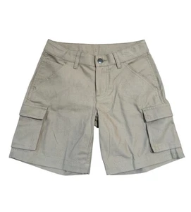 Carhartt Cargo Shorts Boy Sz 10 Khaki Adjustable Waist Zipper Button Closure - Picture 1 of 6