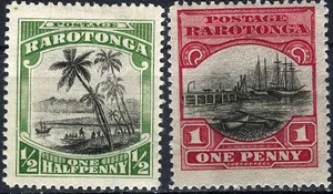 Islas Cook 1920 Island Scenes MH (SC# 61-62) - Imagen 1 de 1