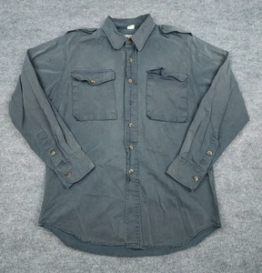 Vintage Banana Republic Hemd Herren Large blau grau Knopfleiste MADE IN UK *** - Bild 1 von 12