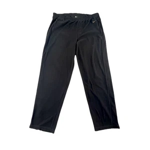 Nike Black Therma Fit Fleece Track Pants Ankle Zip Swoosh Men XL - Picture 1 of 9