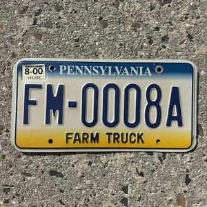 2000 Pennsylvania PA Farm Truck Nummernschild FM-0008A - Bild 1 von 4