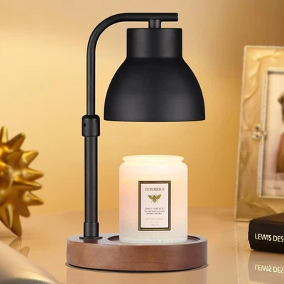 Lámpara Calentador de Velas Regulable Altura Ajustable Eléctrica Cera Fusión A_Metal Negro  Foto 1 de 4