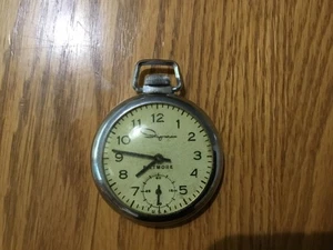 Orologio da tasca vintage tono argento Ingraham Biltmore funzionante - Foto 1 di 2
