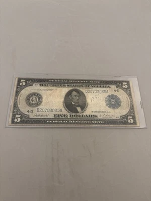 Billete de la Reserva Federal de 1914 Foto 1 de 2