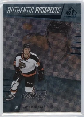2023-24 SP Game Used CHL Edition Teal Patterned Foilboard /249 Gavin Mckenna #44 - Image 1 of 2