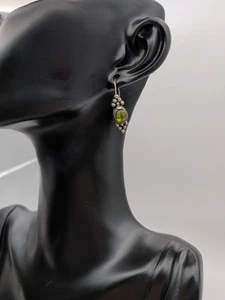 Pair Of 2 Carat Sterling Silver Peridot Earrings - Picture 1 of 3