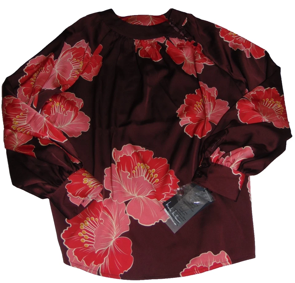 ~¡Top floral NICOLE MILLER para mujer nuevo con etiquetas! Talla L Super Lindo FS:)~ Foto 1 de 1