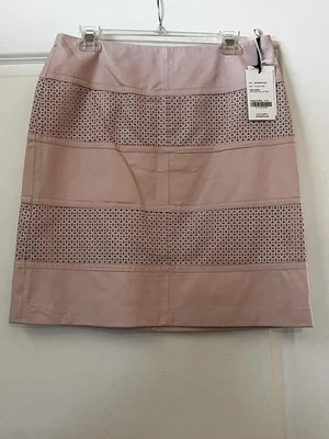 Falda para mujer W By Worth nueva con etiquetas rosa cosquillas cuero genuino diseño recortado talla 8 Foto 1 de 4