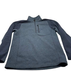 Simms Rivershed Sweater Mens Medium 1/4 Zip Pullover Fleece Fishing Navy Blue - Picture 1 of 10