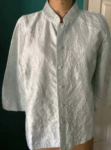 Eileen Fisher 100% Silk Crinkle Blouse or Jacket Womens Large - Picture 1 of 12
