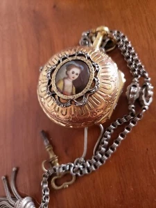 Swiss  SMALL Verge Fusee portrait enamel , serviced 1815 - Bild 1 von 10