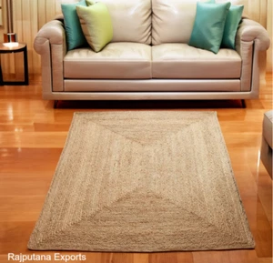 Handmade Natural jute rug Non slip Braided Square and Rectangle sisal rug Large - Picture 1 of 9