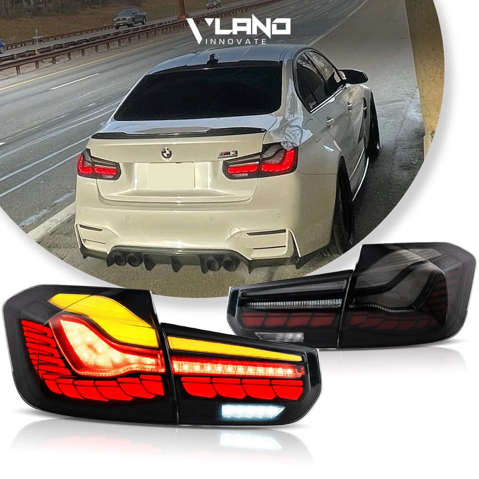 Luces traseras Smoke VLAND GTS para BMW F30F35F80 12-2018 serie 3 M3 LED secuencial Foto 1 de 4