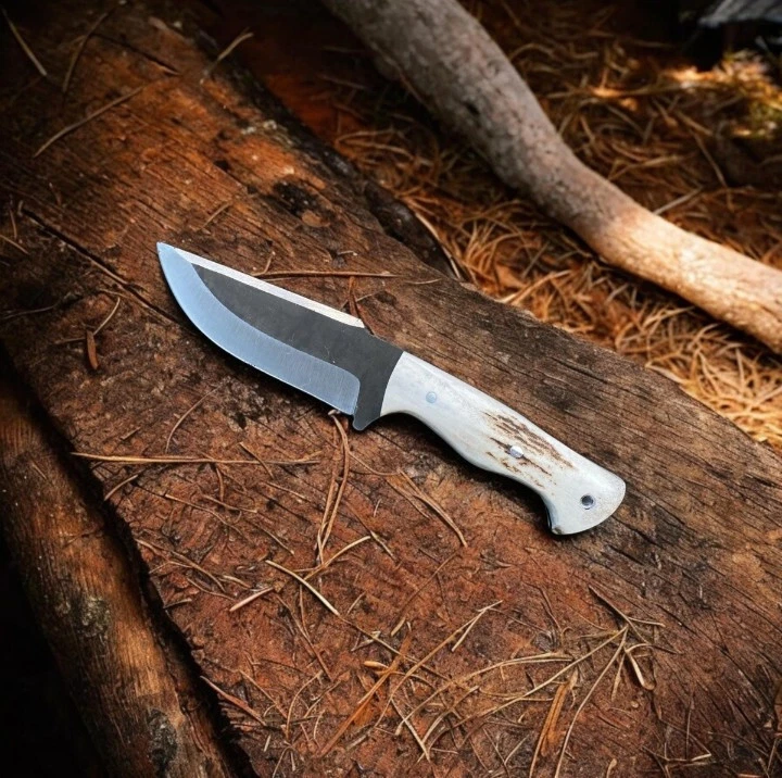 Cuchillo de hoja fija vintage con mango de ciervo | Lote de cuchillos | Regalo de Navidad | Exterior EE. UU. Foto 1 de 4