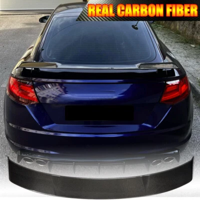 REAL CARBON Rear Trunk Spoiler Boot Wing For Audi TT TTS TTRS Coupe 2015-2021 - Image 1 of 4