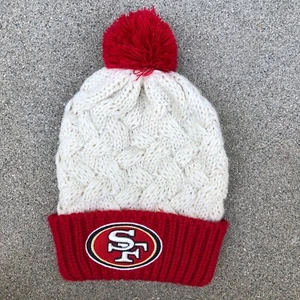 NFL TEAM APPAREL San Francisco 49ers Knit Pom Beanie Hat Women's NFL Cap - Picture 1 of 6
